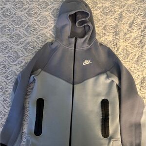 Youth Large Nike Tech Blue and Light Blue Hoodie